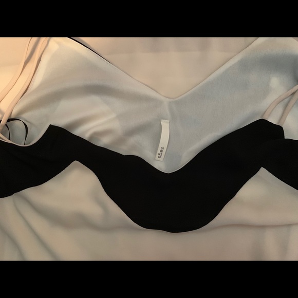 Ivory and black spaghetti strap shift dress - Picture 4 of 5